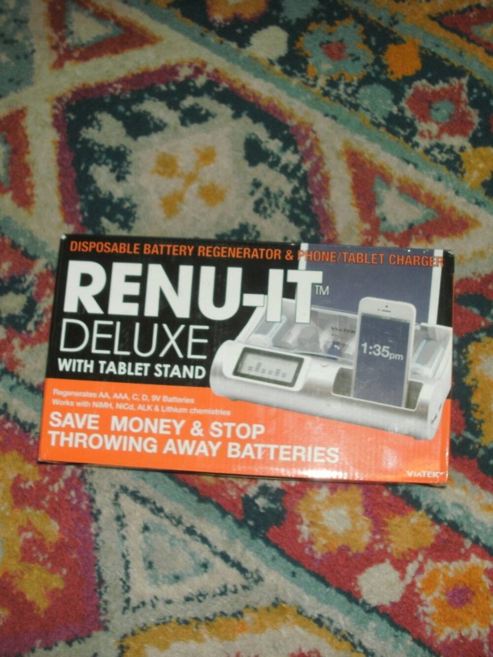 NEW RENU-IT Disposable Battery Regenerator & Phone Tablet Charger with Stand